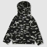 Fish Print Zip Up Hoodie