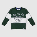 Cheetah Block Green & White Sweater