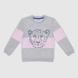 Cheetah Block Grey and Pink Sweater