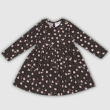 Painted Dot Collar Brown Dress